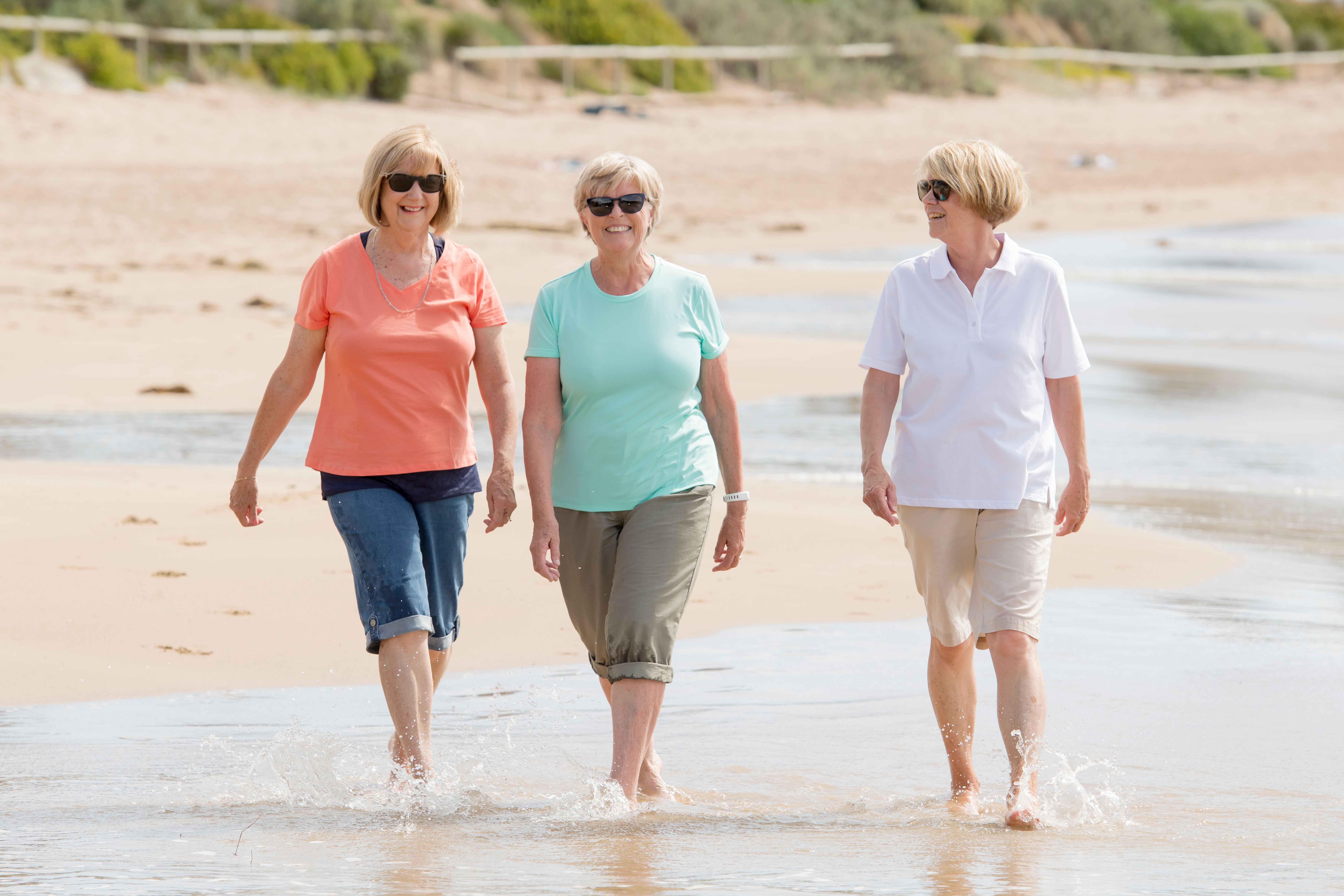 Group Old Woman Holiday Beach Summer